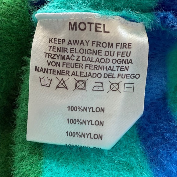 Motel Namari Sweater Jumper in Fluffy Yarn Turquoise — Size Small - Picture 8 of 8